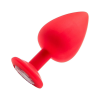 Plug Con Joya Anal En Silicona Roja (TALLA L)