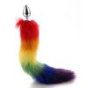 Colorful Fox Tail Steel Butt Plug 3