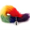 Colorful Fox Tail Steel Butt Plug 7