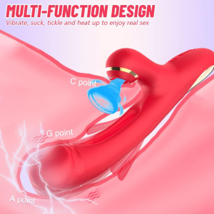 Vibrador y Estimulador Vaginal 3 en 1 (Succión)